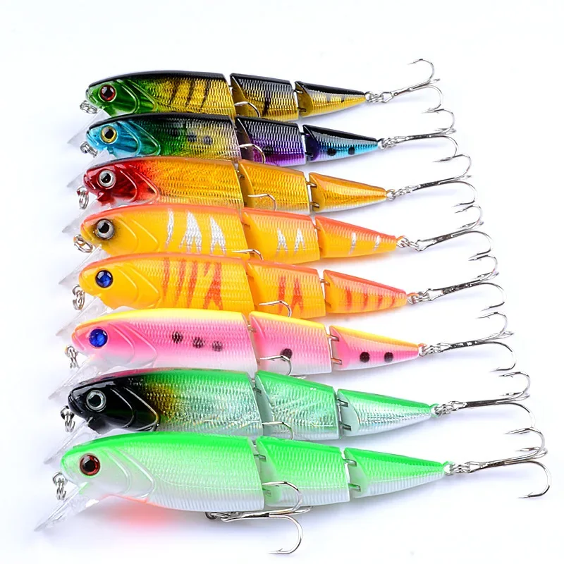 Señuelo de pesca duro de lubina de mar, multisección, ojos de pez 3D, Crankbaits, pececillo, cebo Artificial falso, traje para aparejos de pesca de carpa, 1 Uds. - imagen 3