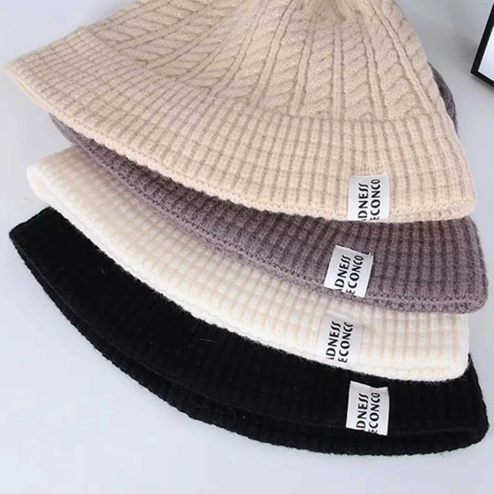 Gorro cálido de punto para invierno, gorro de gama alta de Color sólido a la moda, gorro de pescador grueso a prueba de viento para exteriores, gorros para montar en bicicleta - imagen 5