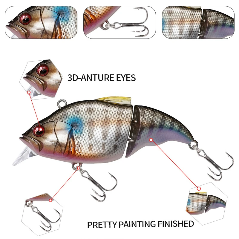 Señuelo de pesca multisección con nuevo diseño, señuelo flotante para pececillos, 71mm/9,7g, señuelo para pesca de carpa, pesca en hoock - imagen 4