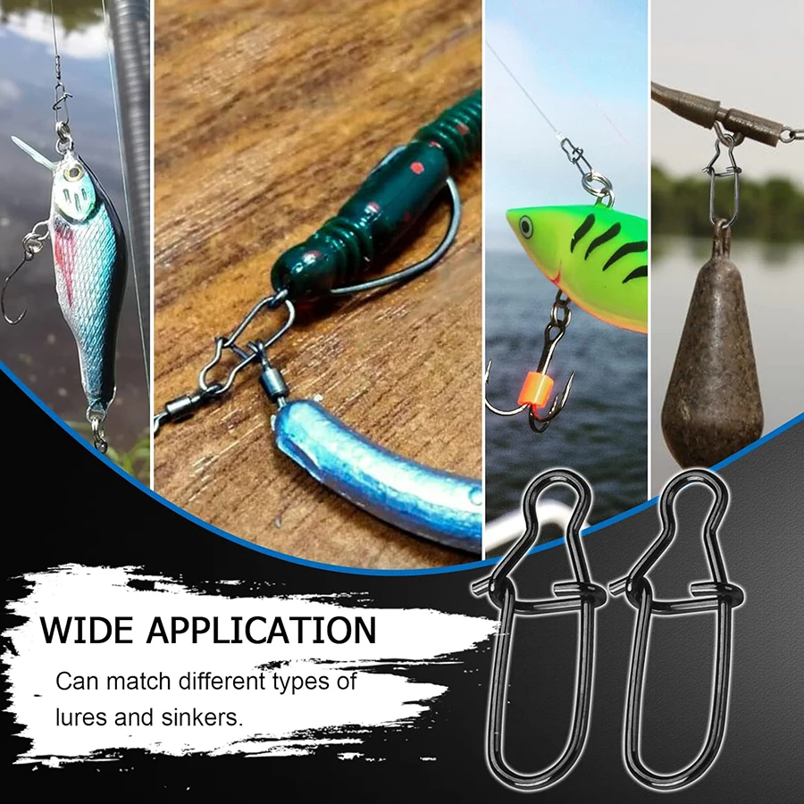 50 Uds. Broches Crankbait de acero inoxidable Duo Lock señuelo broches cambio rápido Clips de pesca Clips de velocidad rápida conector de gancho a presión - imagen 5