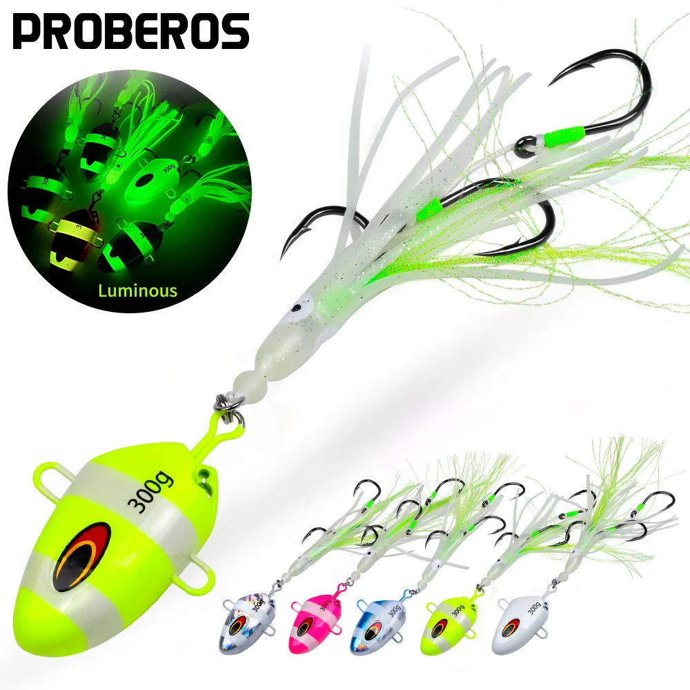 Proberos Señuelos Luminosos Calamar - Cebos Silicona Anzuelos Dobles - imagen 4