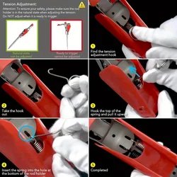 Soporte de Caña de Pescar Ajustable Automático de Acero Inoxidable con Placa Protectora, Soporte de Sensibilidad, 2 Accesorios de Herramientas de Resorte