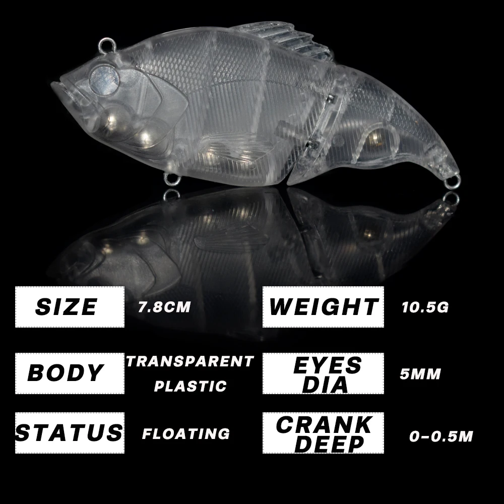CCLTBA-Señuelos de Pesca sin pintar, 3 modelos articulados Swimbait, cebos artificiales duros y calientes, Wobblers Lipless Crankbait VIB DIY - imagen 3