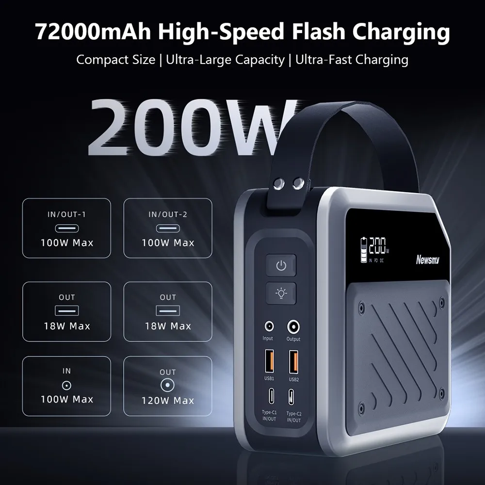 Estación de Energía Portátil 270Wh con USB-C PD para Camping
