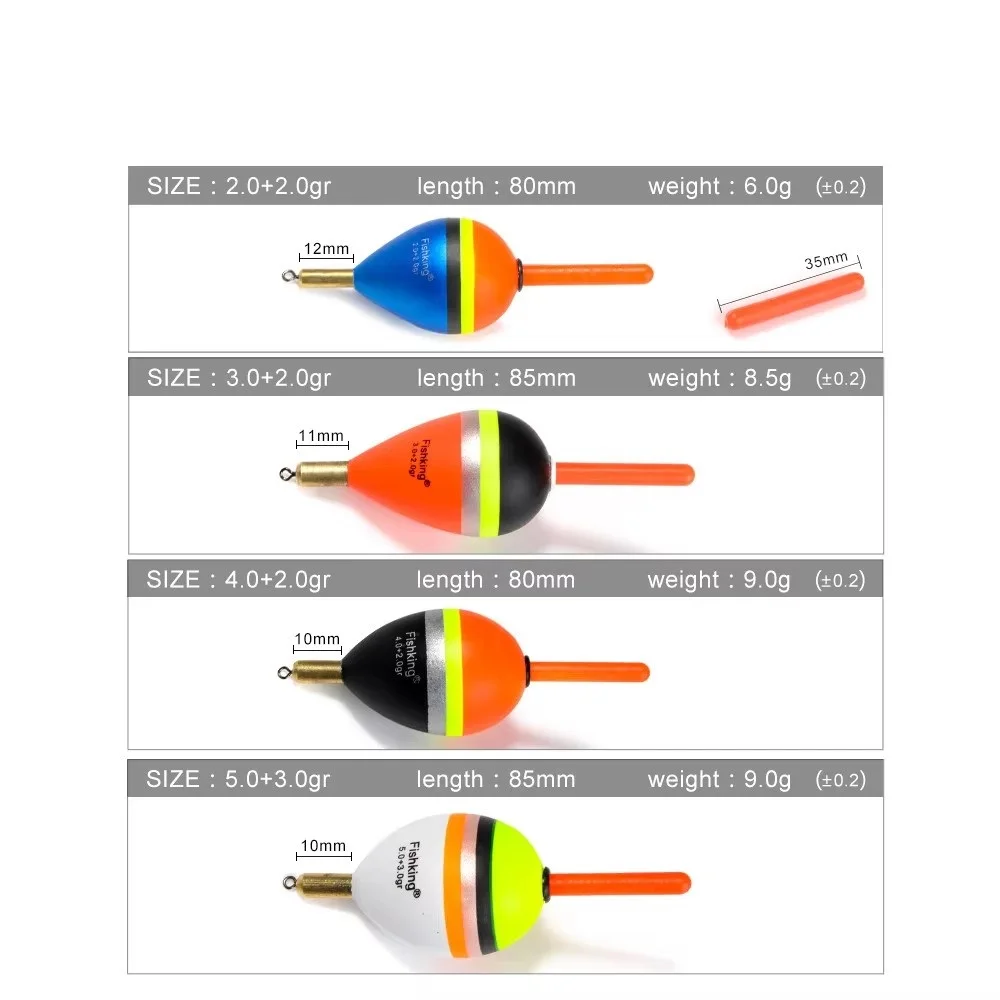 5 uds Barguzinsky flotador de abeto flotador de pesca colgante de latón 2 + 2g 3 + g 4 + 2g 5 + 3g boya Vertical accesorios de pesca en roca - imagen 2