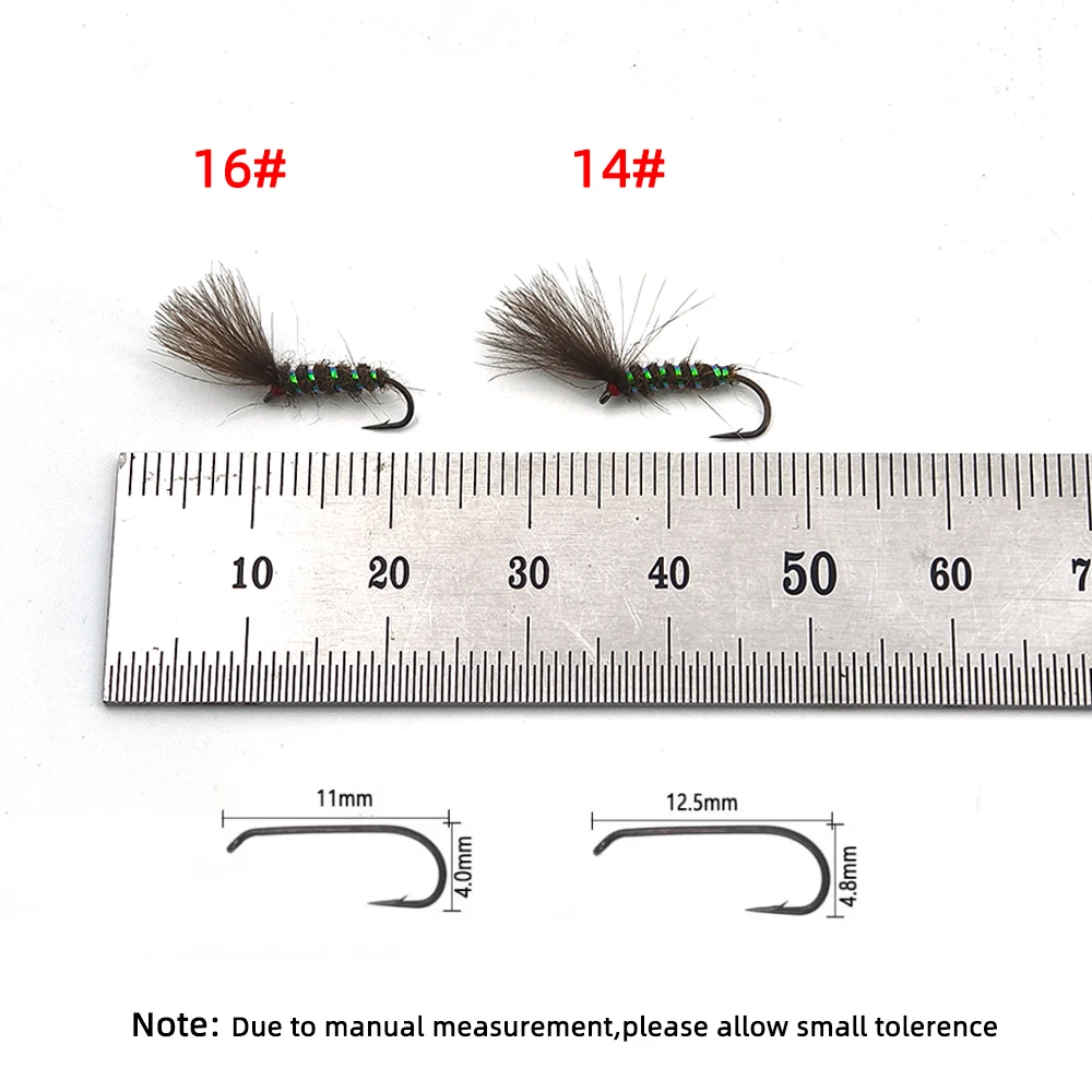 Wifreo 8 Uds gris CDC paracaídas alado moscas secas/mayfly trucha Grayling pesca con mosca señuelo Artificial cebo tamaño 16 #   14 #   Gancho de púas - imagen 3