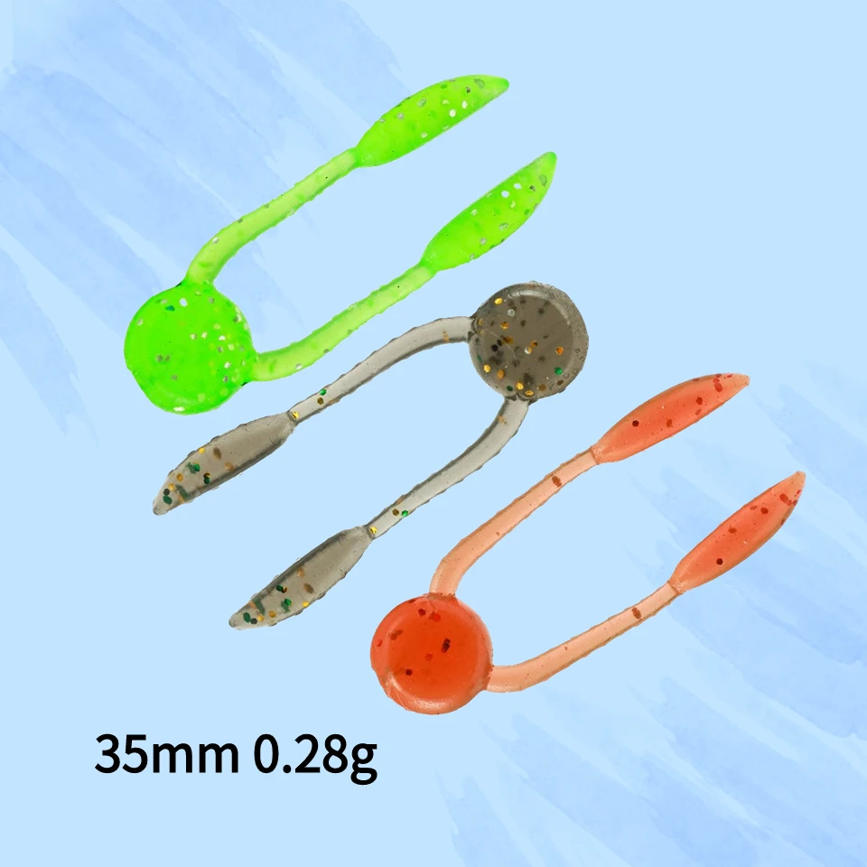 Señuelo de Pesca de TPE suave, gusano Swimbaits Rodworms cargado con 3,5 cm/0,28g flotante para Pesca de lubina, aparejos de Pesca de carpa, cebo de silicona, 20 Uds. - imagen 5