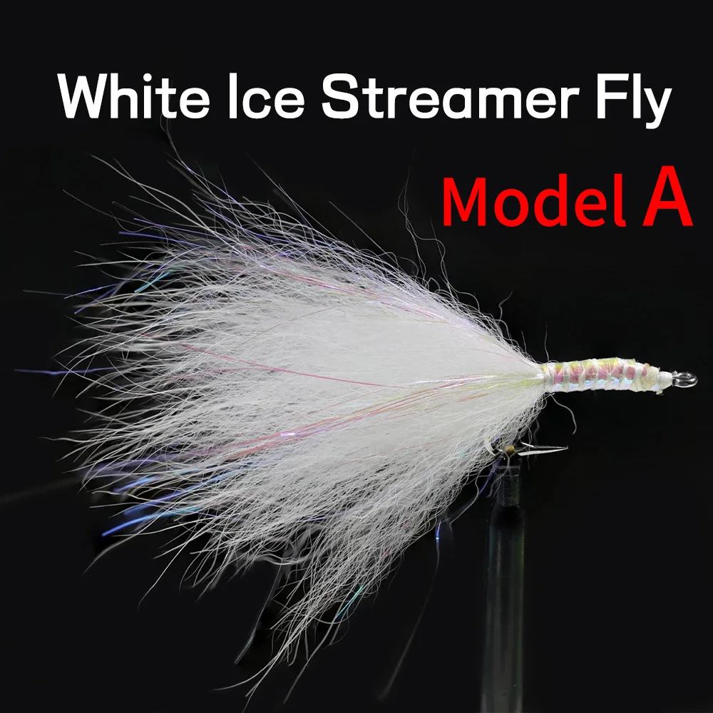 Elllv-señuelo de pesca Artificial para piscardo, cebo de pesca con mosca de salmón, trucha, lubina, blanco, Streamer, #2, #4, #6, #8, #10, 8 piezas - imagen 2