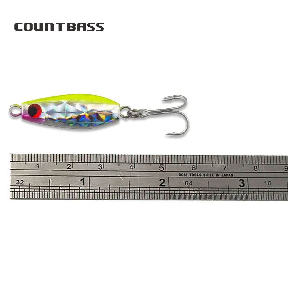 COUNTBASS 3PCS 7g 1/4oz Mini plantillas de pesca japonesas con anzuelo triple, micro señuelos metálicos - imagen 5