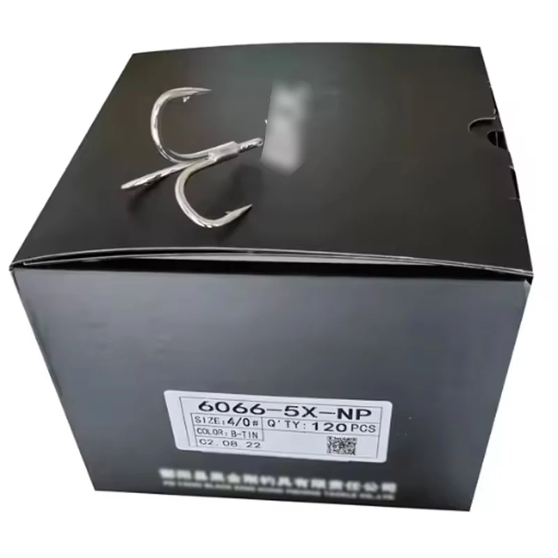 TAKEDO 5 uds b ** 6066-5X-NP anzuelos súper fuertes anzuelo de pesca con ancla reforzada anzuelo triple de estaño brillante de acero rico en carbono - imagen 5