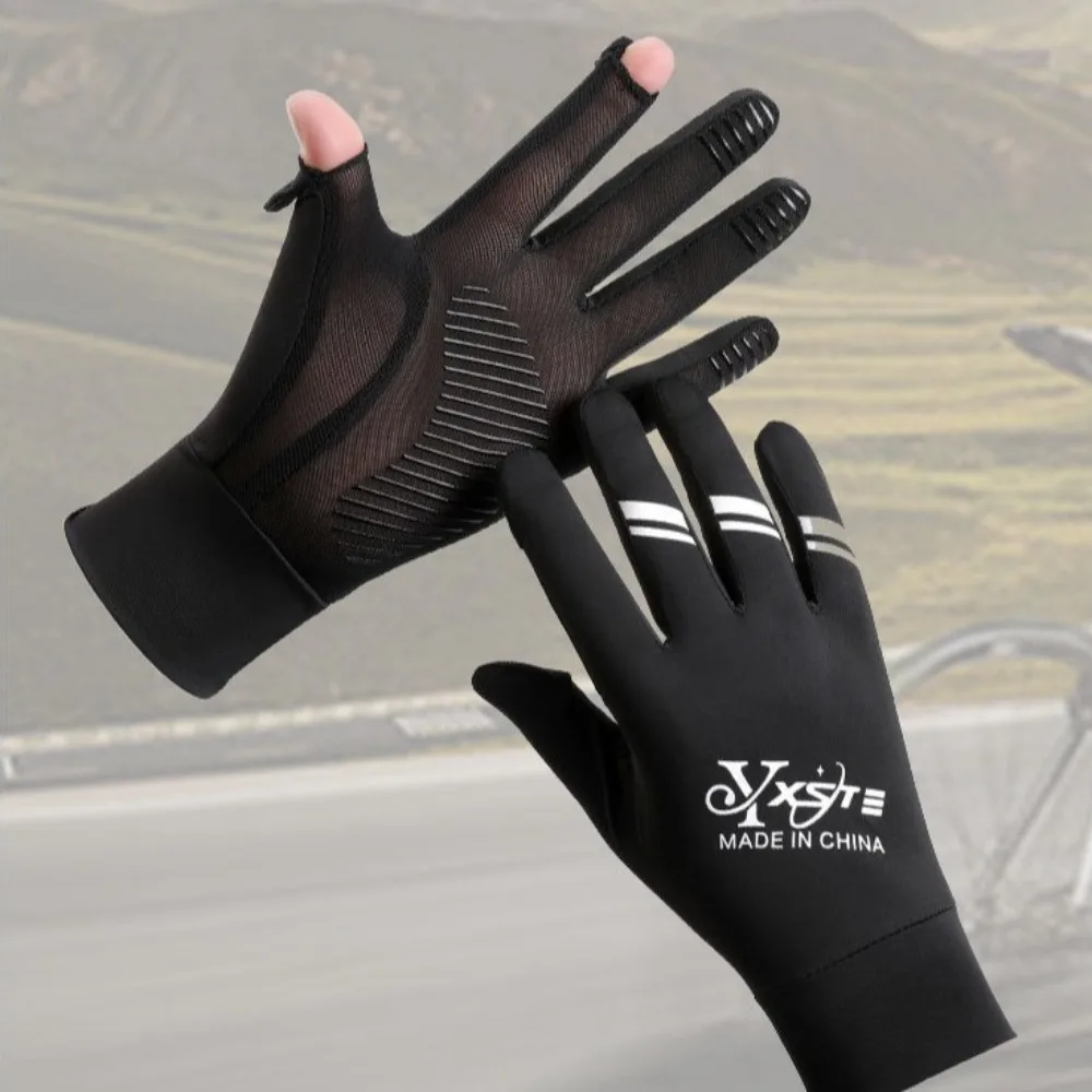Nuevos guantes de seda de hielo con pantalla táctil, guantes de protección solar Anti-UV altamente elásticos, manoplas de conducción antideslizantes transpirables para conducir en bicicleta - imagen 4