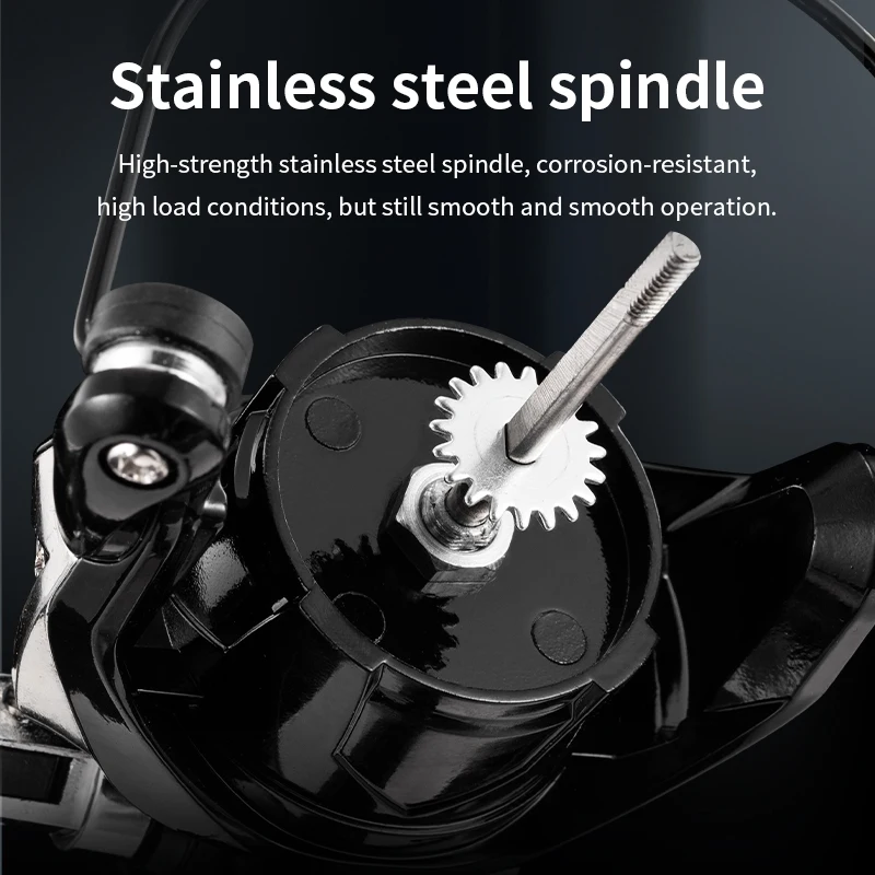 Carretes giratorios Rooblinos HE, Metal ultraligero, relación de engranaje 5,2: 1, 2000-7000, carretes de pesca de arrastre máximo grande para agua salada o dulce - imagen 5