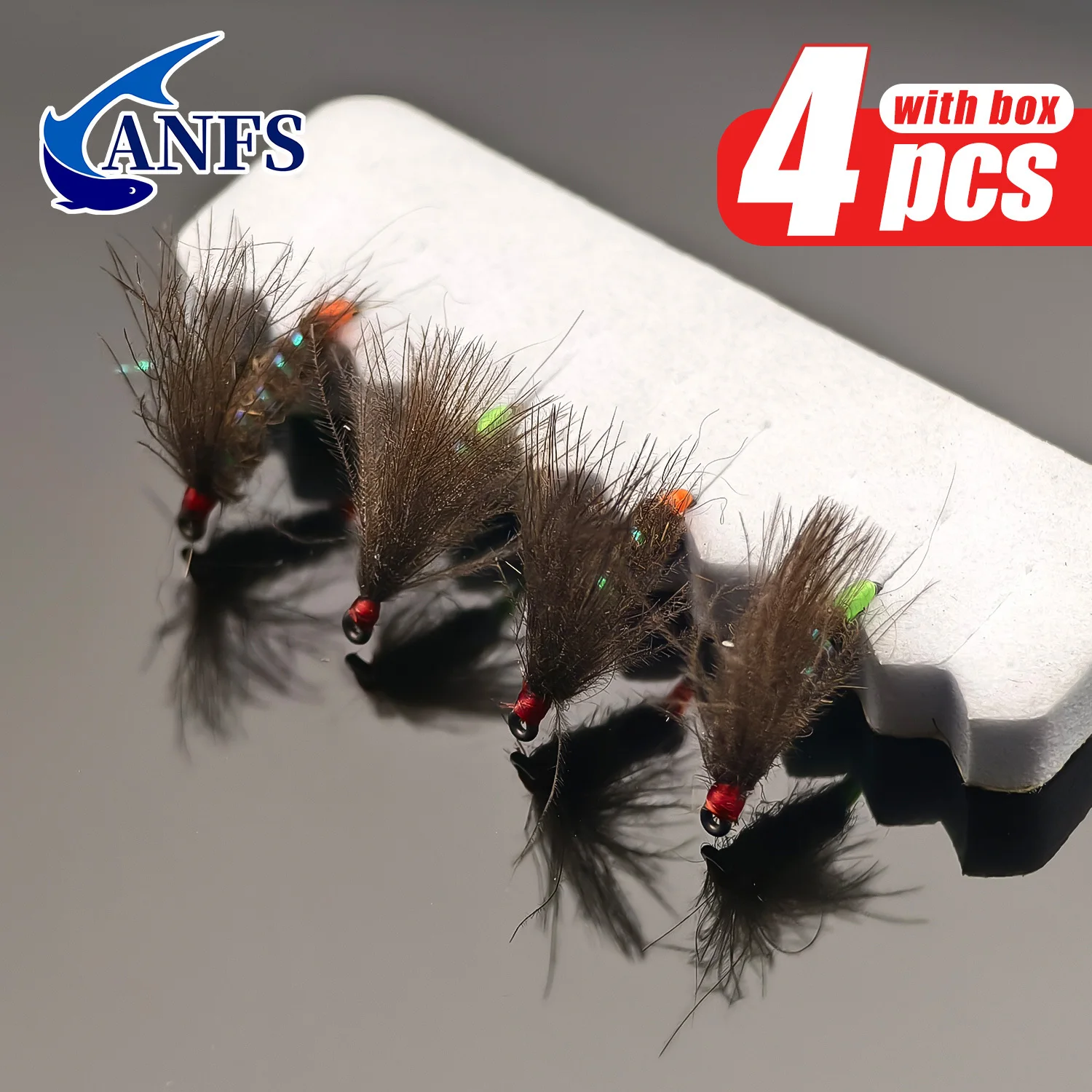 ANFS Moscas CDC Sedge para Pesca a Mosca – Egg Laying Rusty - imagen 2
