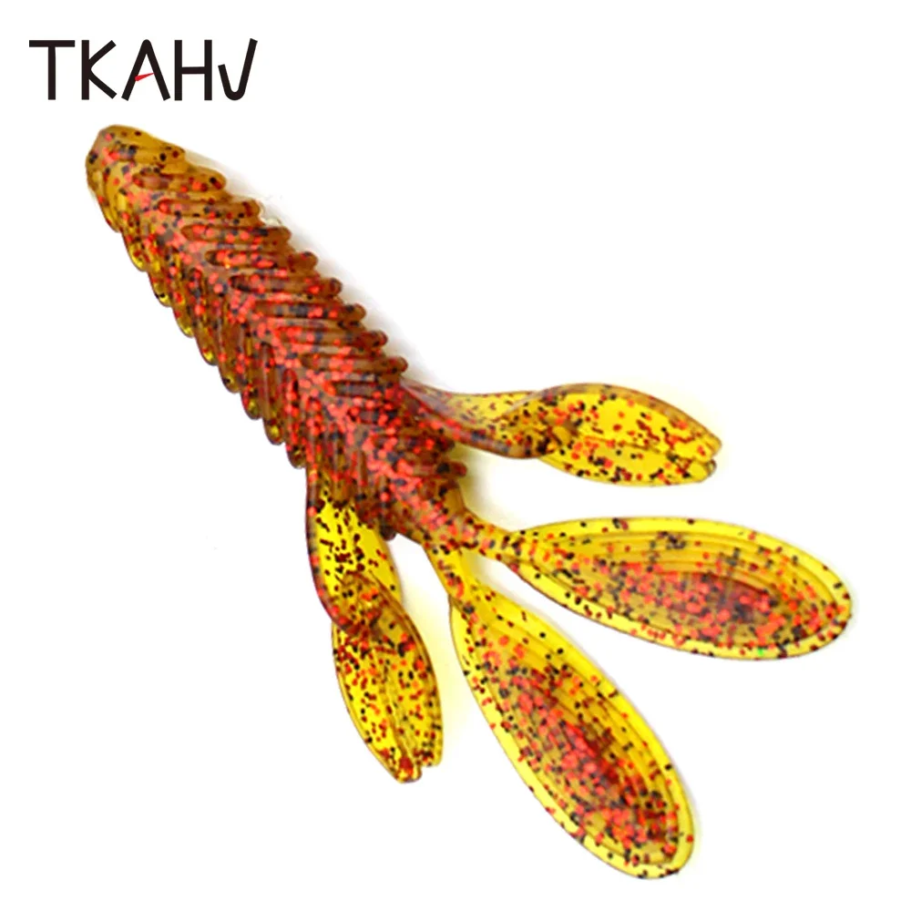 TKAHV-señuelo de pesca Artificial suave, cebo Wobbler Jigging, Lucio, Swimbait giratorio, gambas, 90mm, 10 unids/lote por bolsa - imagen 4