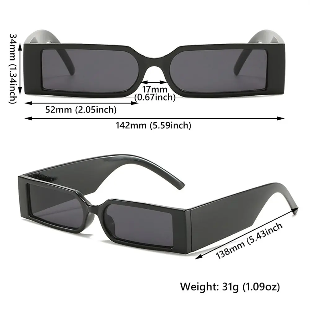 Gafas de sol rectangulares para hombre y mujer, lentes de sol de Hip Hop, montura pequeña - imagen 5