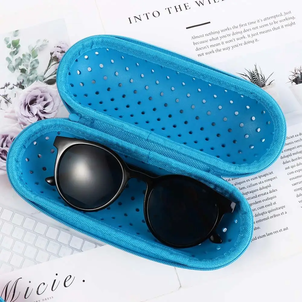 Estuche hueco para gafas de natación, caja de almacenamiento ligera para gafas de natación EVA con ganchos con orificios de aire, estuche para gafas con cremallera no incluida - imagen 4