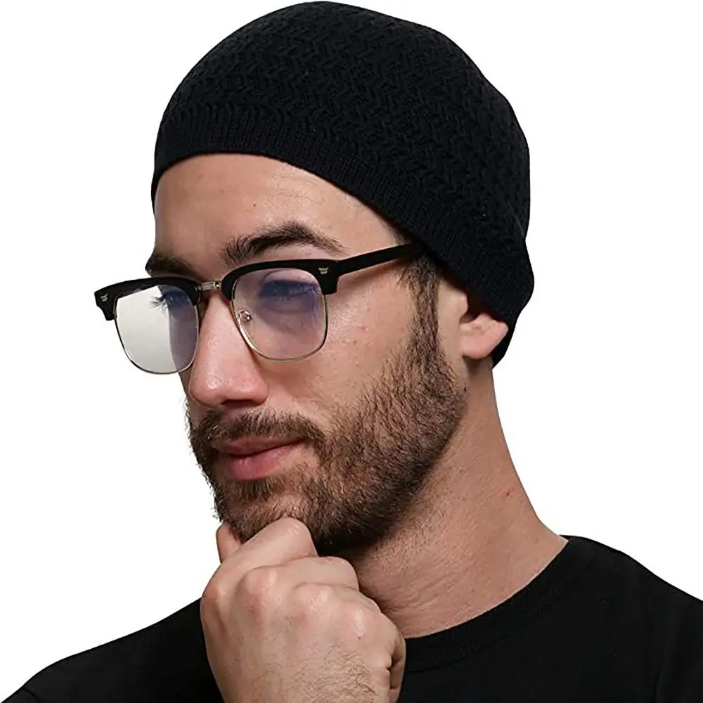 Gorro musulmán de punto para hombre y mujer, gorro de lana cálida, 10 colores, novedad de invierno, 2023 - imagen 2