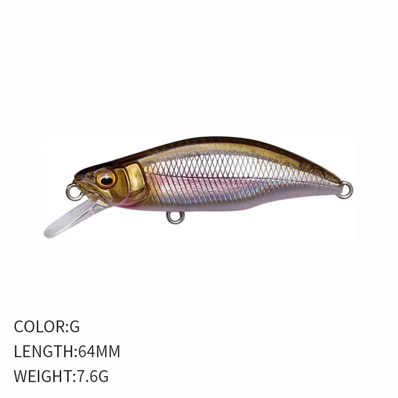 Señuelo de Pesca Wobbling, nuevo diseño japonés, 64mm, 7,6g, que se hunde piscardo, cebos artificiales Isca para lubina, perca, Lucio, trucha - imagen 4