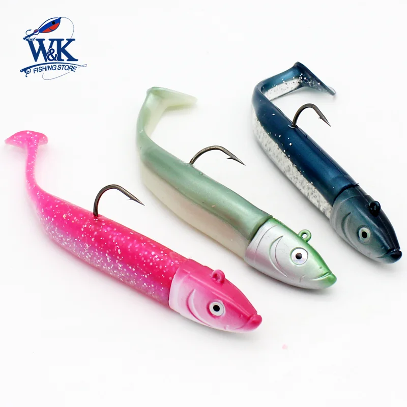 Kit de señuelo de pesca de lubina, 6cm, 7,5 cm, 9cm, 11,5 cm, 14,5 cm, cola de paleta suave con tipos de cabeza de plantilla, cebo blando para Jigging en tierra - imagen 3