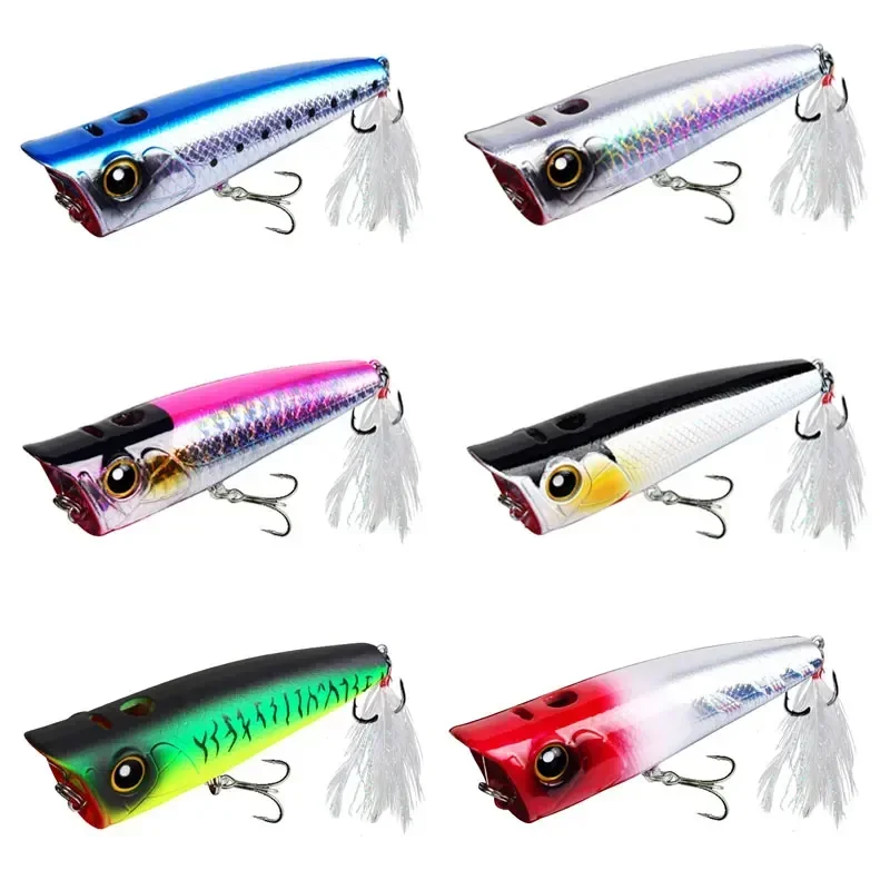 Spray de agua Popper Topwater flotador golpeó el agua Popper ruido sonido ondas Señuelos de Pesca para lubina Blackfish Pesca - imagen 3