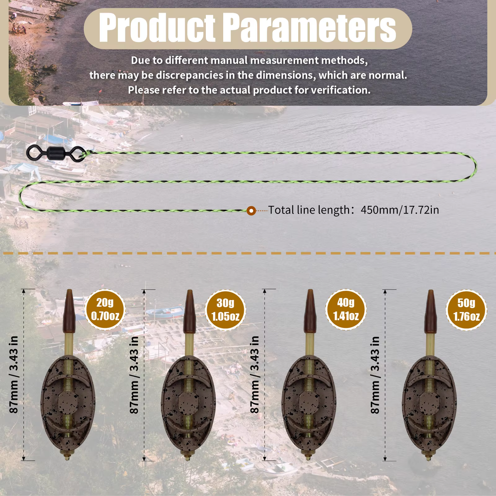 YOTO Montajes Method Feeder inline – Cebadores para pesca de carpa - imagen 5