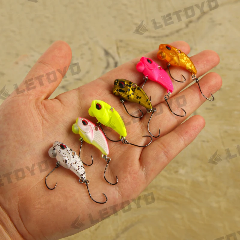 LETOYO-señuelo VIB que se hunde, 28mm, 2,3g, cebos duros artificiales para pesca en agua dulce, crankbait sin labios, wobblers para trucha y perca - imagen 5