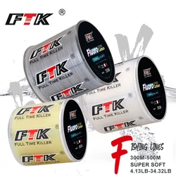 FTK-sedal de pesca con revestimiento de fluorocarbono, línea de fibra de carbono de 4,13LB-34,32LB, señuelo de pesca, hilo de hundimiento, Japón, 300/500m