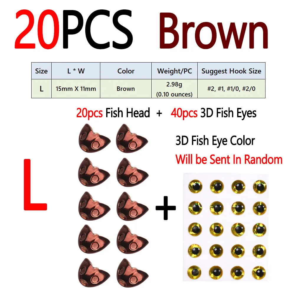 20pcs Brown L