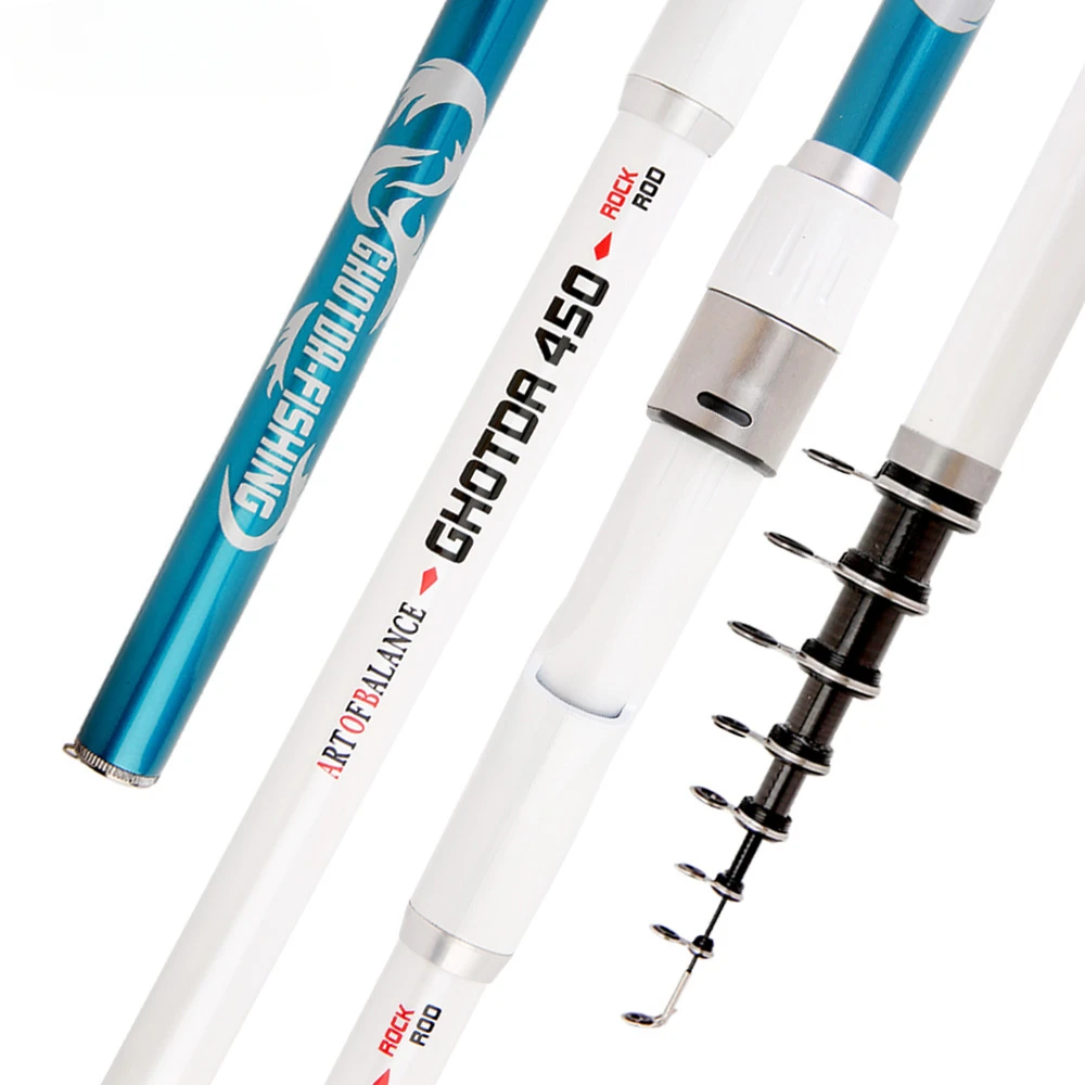 Caña de pescar giratoria de alto carbono, 3,6 M, 4,5 M, 5,4 M, 6,3 M, caña de pescar telescópica en roca, caña alimentadora de carpa, caña giratoria para Surf - imagen 3