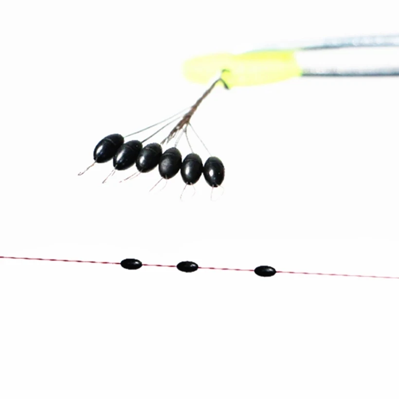 accesorios de pesca jigs de pesca de mar vinilos pesca spinning señuelos pesca pesca equipamentos Conjunto de bolas espaciales de goma para pesca de carpa, Set de 120 piezas, 20 unidades, color negro, tapón ovalado - imagen 2