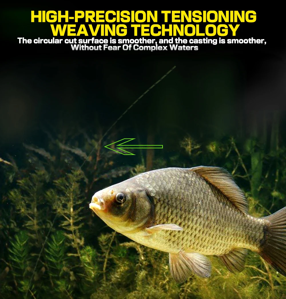 Línea de pesca trenzada Invisible manchado 500m 300M 100M carpa pescado Pe alambre 8 hebras 0,14mm-0,5mm 22LB 31LB 39LB 43LB 52LB 61LB 78LB - imagen 5