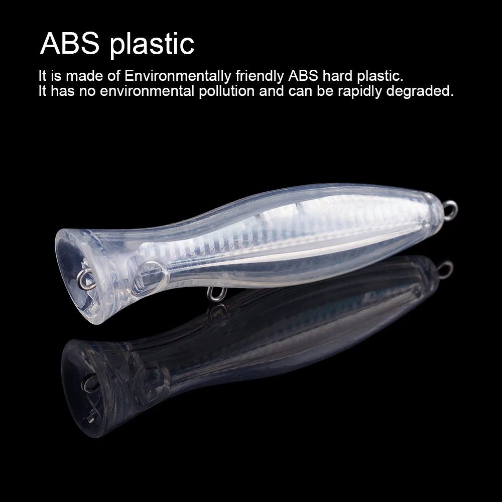 Hanlin-Señuelos de Pesca de plástico duro, 5/10 piezas, 12CM, 36G, Popper grande, lámina en blanco, cebos de superficie sin pintar, aparejos de pesca - imagen 5