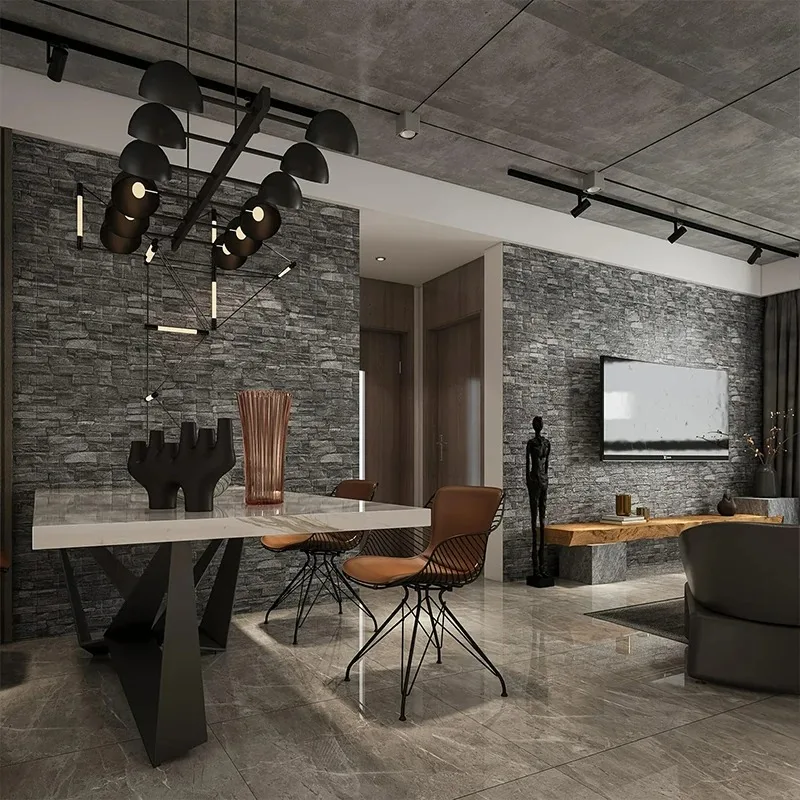 Panel de pared de ladrillo de imitación 3D, papel tapiz texturizado, arte de pared Retro decorativo para sala de estar, dormitorio, decoración del hogar - imagen 3