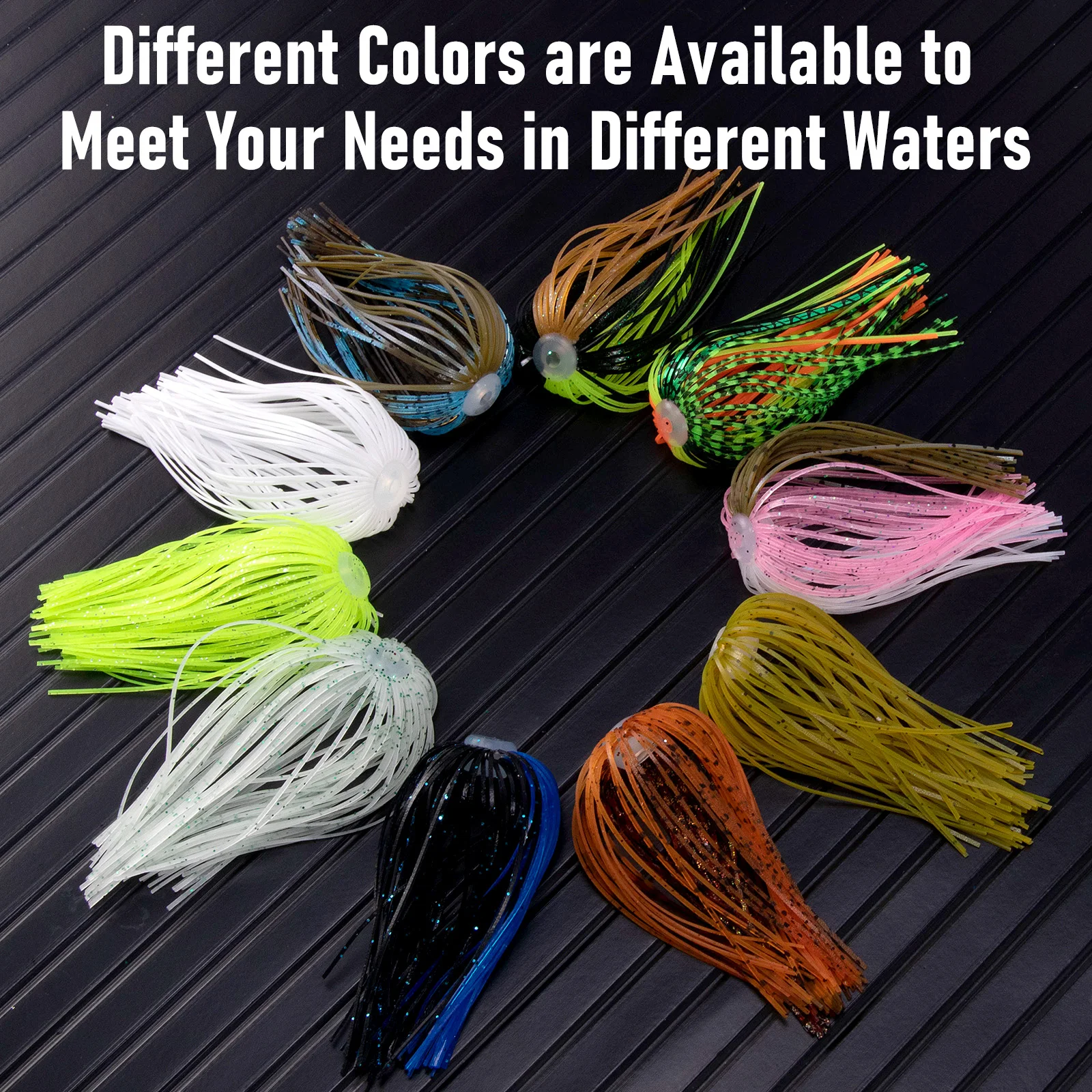 Faldas de plantilla de repuesto de silicona, faldas de paraguas de pesca de 88 hebras para Spinnerbaits Buzzbaits Spinner Bass, cambio rápido, 3/5 Uds. - imagen 3