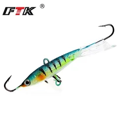 FTK 12g 15g equilibradores de pesca de invierno señuelo duro 3D Eye Jig hundimiento Minnow Señuelos de pesca en hielo Wobblers