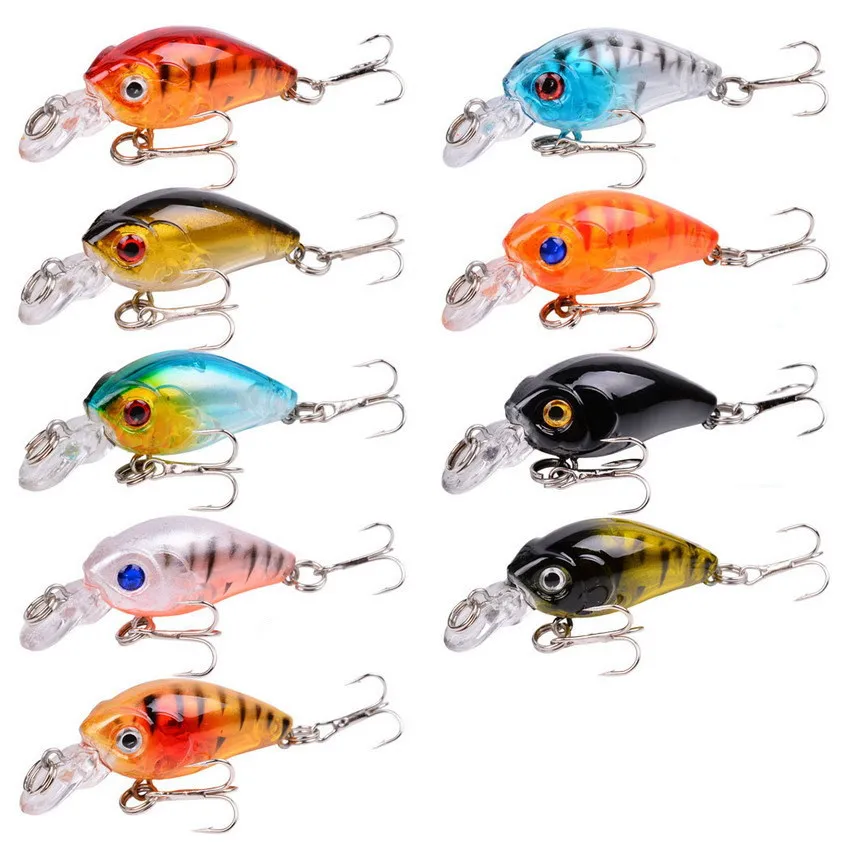 Señuelo de Pesca con manivela, cebo duro Artificial, 4,5 cm, 3,5g, Crankbait flotante, lubina, Wobbler loco, aparejos de Pesca de Lucio, 1 ud. - imagen 2