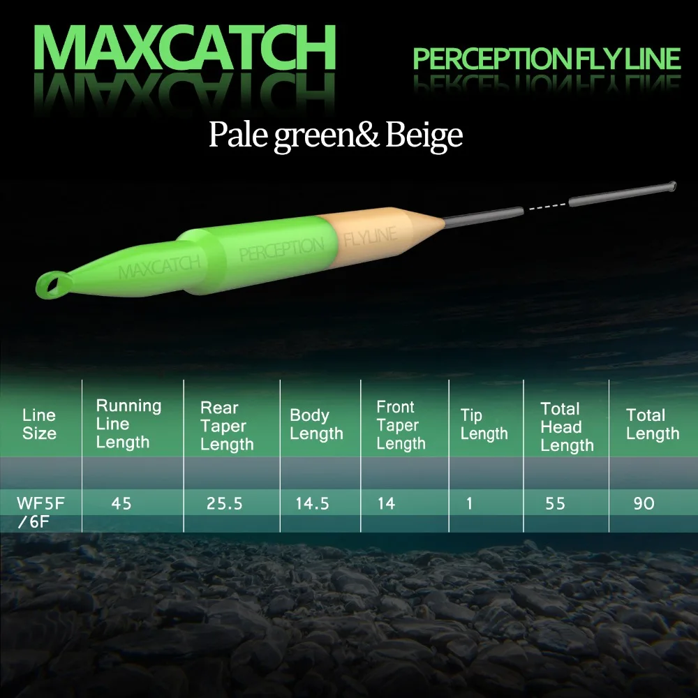 Una línea de mosca verde y blanca para pescar