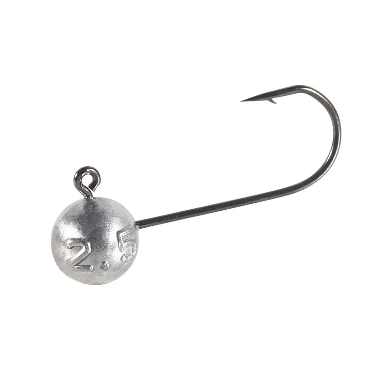 Gancho de cabeza de plantilla de piezas, anzuelo de Metal secundario, bola redonda de vástago largo, de 0,5-14g, para gusanos blandos, 1 unidad - imagen 3