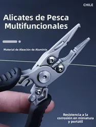 Alicates curvos de pesca mini para niños con tijeras de aluminio