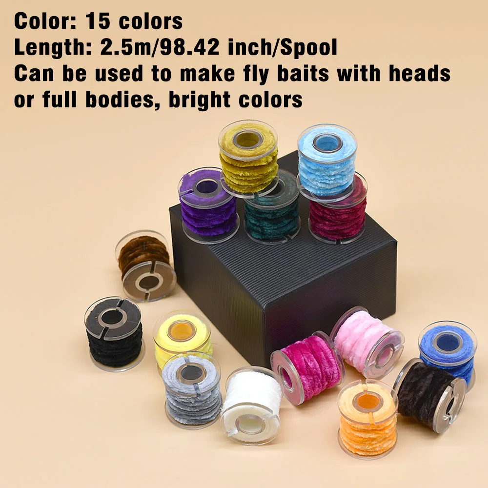 Material de atado de pesca con mosca de cristal, línea de chenilla de oropel, multicolor, 15 carretes - imagen 5