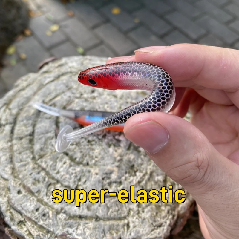 Juego de Señuelos de Pesca con cebo suave, escamas de pescado 3D, anzuelo con cabeza de anzuelo de plomo para lubina, aparejos de pesca de trucha, cola en T para pesca en agua salada - imagen 3