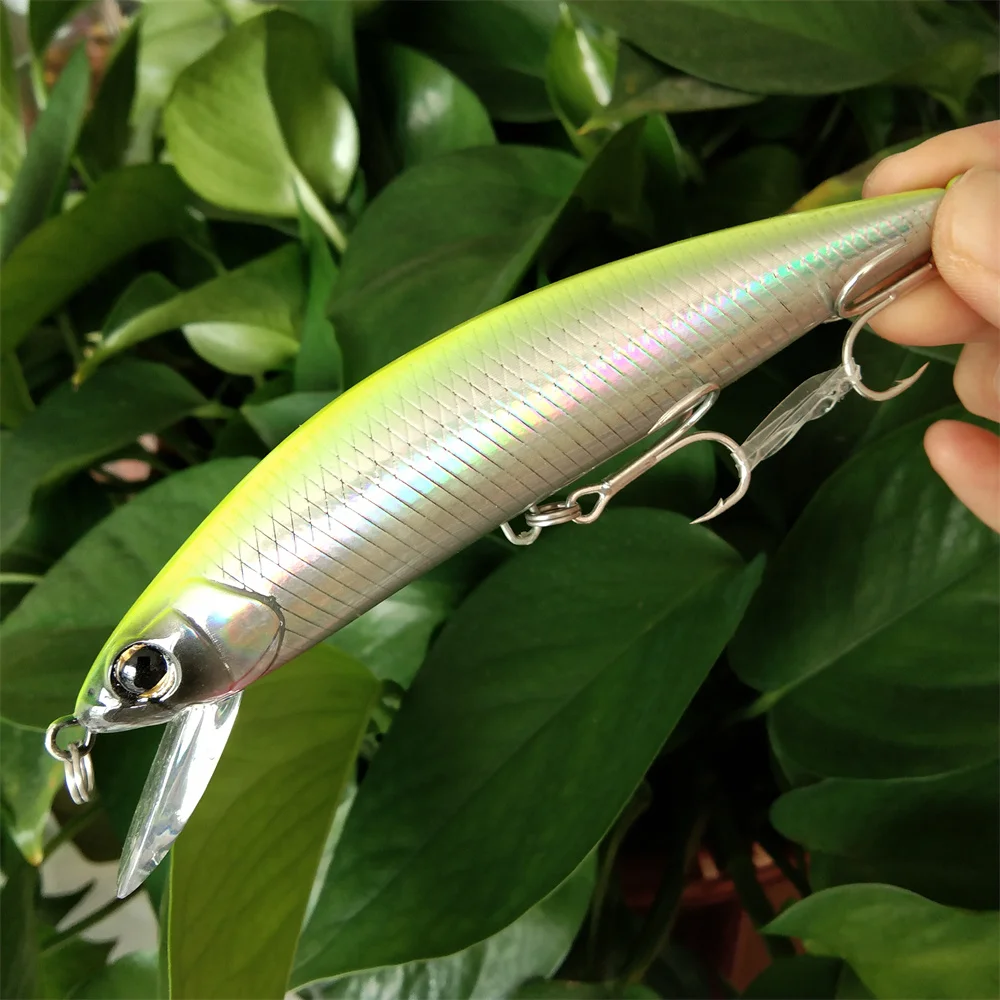 Swolfy-SEÑUELOS DE PESCA DE pececillos de hundimiento pesado, cebo Artificial de fundición larga para agua salada y agua dulce, Jerkbait, 2 piezas, 12cm, 40g - imagen 5