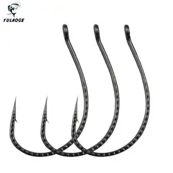 20 unids/bolsa anzuelos de pescado anzuelo suave para insectos Longlin fortalece el anzuelo de pescado Offset anzuelos locos pez mandarín bajo anzuelo único afilado