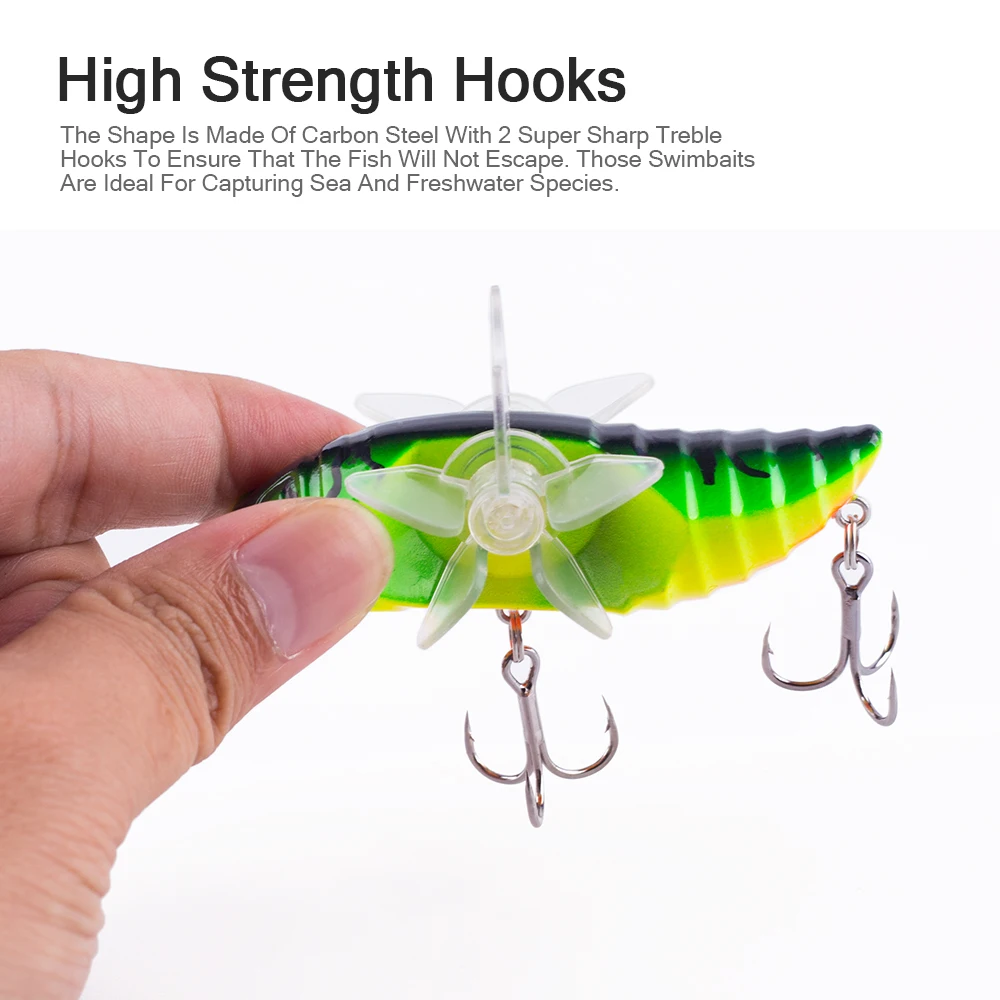 Hanlin-cebo de Cicada biónico, señuelo de Popper giratorio, ruedas de agua, cuerpo duro, Wobbler, insectos artificiales, aparejos de pesca, 75mm/15,5g - imagen 5