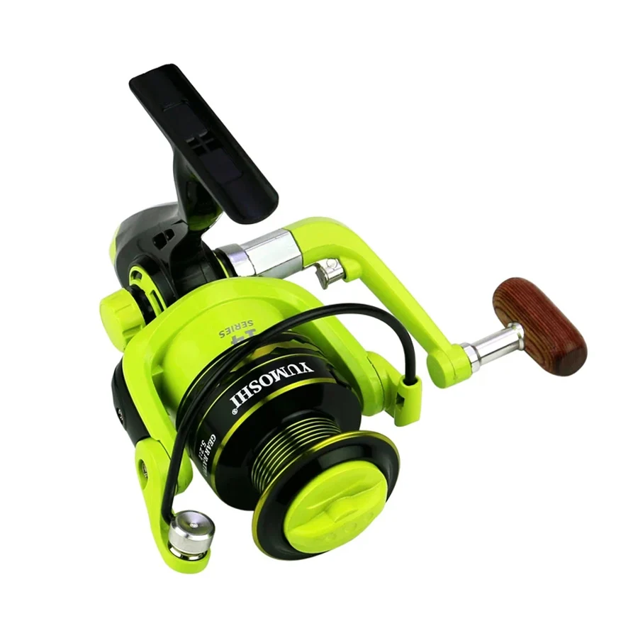 Carrete de pesca giratorio verde de fundición larga, con carrete de Metal, agua salada, agua dulce, Compatible con señuelo, 1 Uds. - imagen 3
