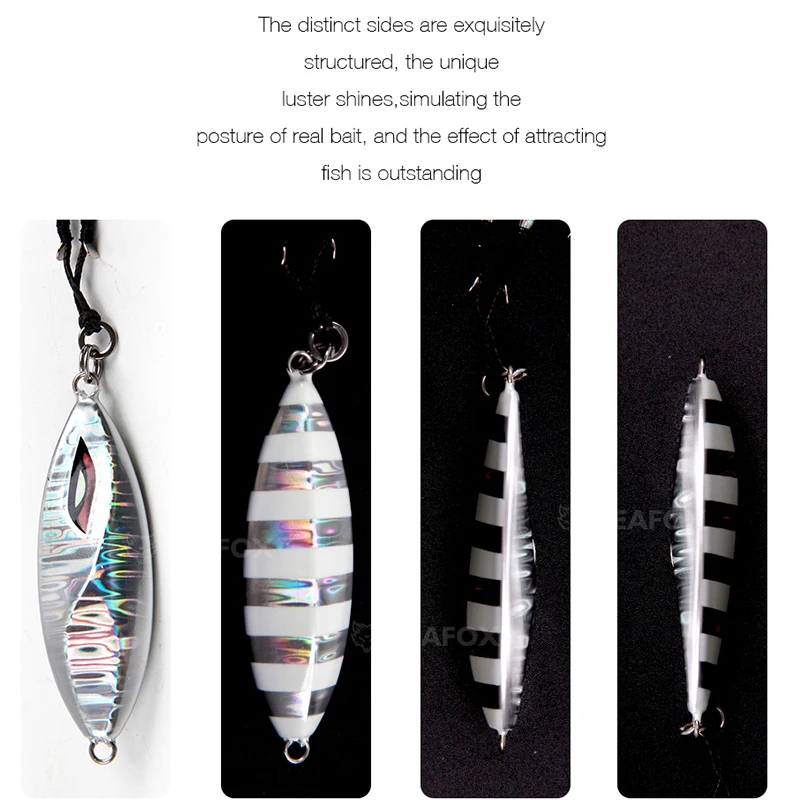 Jig Metálico Luminoso 3D – Slow Jigging para Pesca en Mar - imagen 3