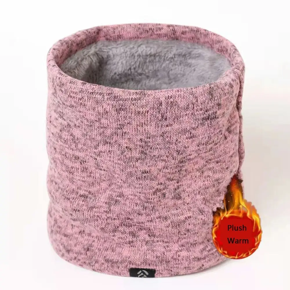 Bufanda de anillo de invierno tejida de alta calidad, envoltura circular, máscara facial completa de color sólido, accesorios para exteriores, bufandas cálidas de felpa para el cuello - imagen 3