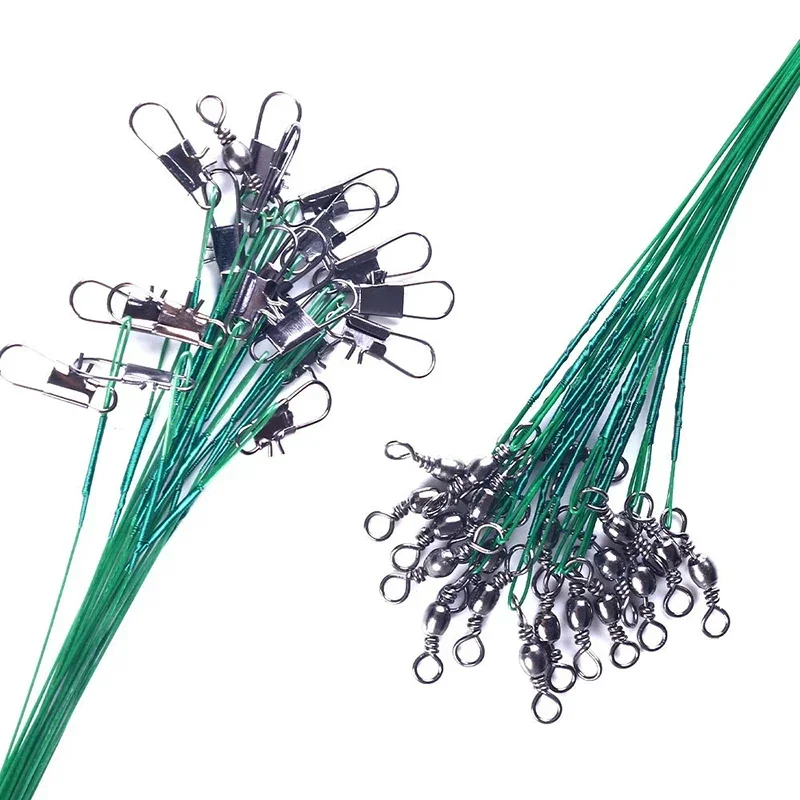 Línea de pesca de acero antimordida de fuerza de tracción súper fuerte líder de alambre de acero con broches giratorios alambre de plomo de pesca 20 piezas - imagen 5