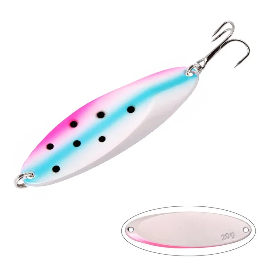 Señuelo de pesca con cuchara de Metal, cebos duros con lentejuelas, Paillette de ruido con pluma para señuelos de mar, herramienta Wobbler, juego giratorio, 20g, 18g, 16 piezas - imagen 4