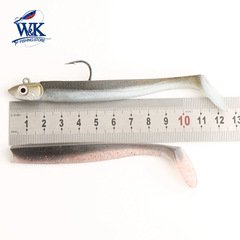 Señuelo de pesca costera, sábalo de Anguila de 4 "para pesca de Lucio y caña de mar, anzuelo de anzuelo de 15g 2 0, protector de señuelo para Ka - imagen 5